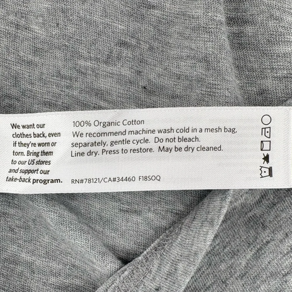Eileen Fisher sz 2X Dark Pearl Gray Organic Cotton Elbow-Sleeve T-Shirt Dark New - Picture 6 of 12